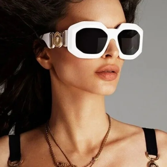 Today Only! Versace 4425u Bold White Sunglasses for Women - Picture 3 of 10